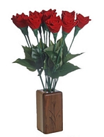Red leather roses