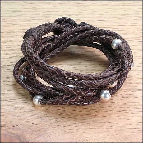 Braided leather bracelets