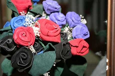Pretty leather roses make great gifts