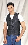 mens leather vest