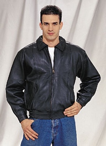 Mens leather bomber jacket