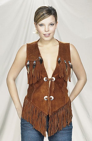 Womans brown suede leather vest