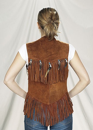 Womans brown suede leather vest