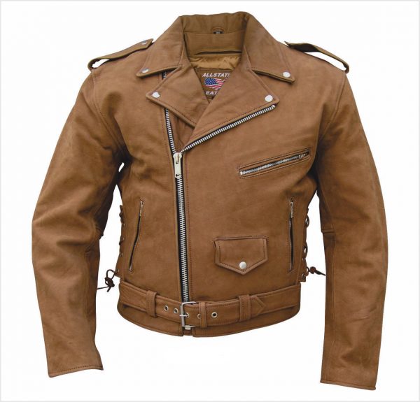 Mens Classic Brown Buffalo Style Leather Motorcycle Jacket Mlsj05 Leather Supreme 