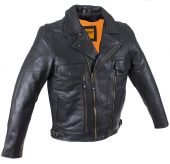 Men's leather motorcycle jacket