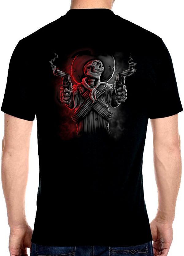 mens biker t-shirt gunslinger design