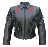 red rose leather jacket