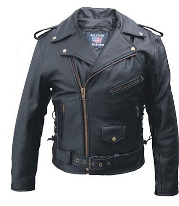 mens black leather motorcycle jacket