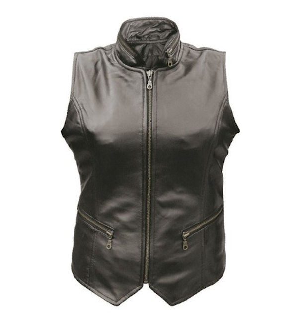 Womens Classic Lambskin Leather Vest With Zipper WLSV22 – Leather Supreme