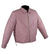 Woman's pink leather jacket