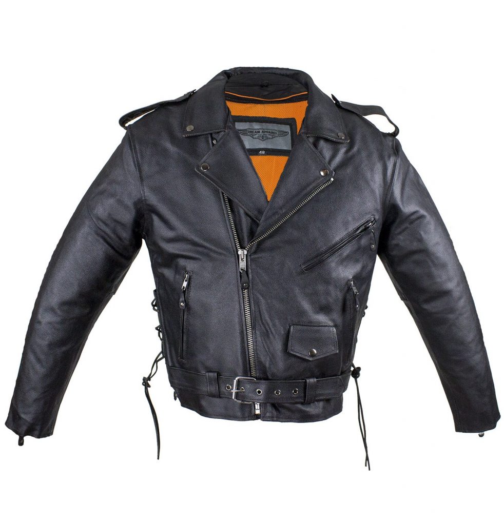 Mens Embossed Eagle Leather Motorcycle Jacket MLSJ24 Leather Supreme