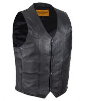 Mens plain leather vest