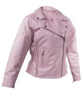 Womens classic leather motorcycle jacket