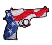 patriotic pistol facing right biker patch