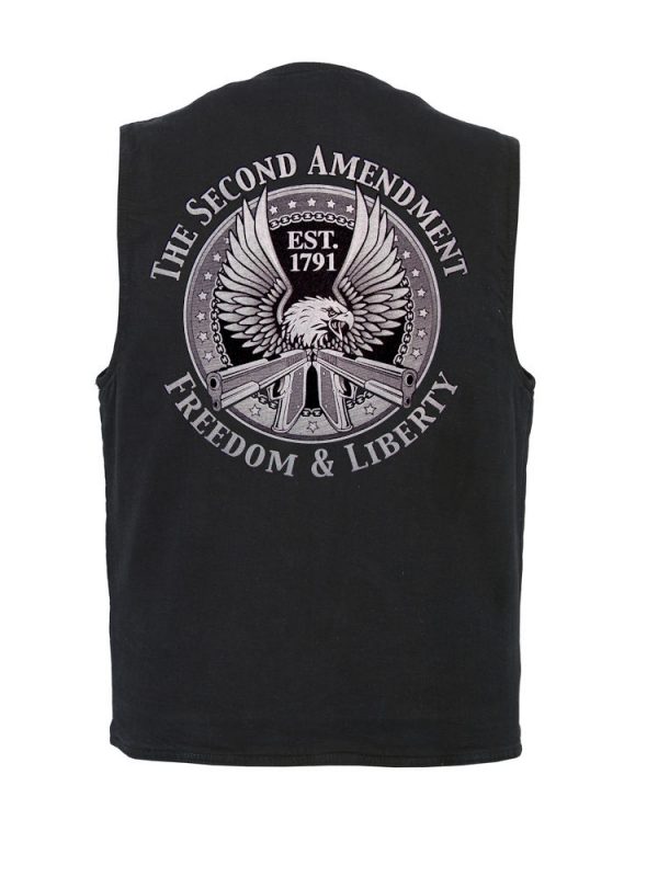 2nd amendment eagle design on denim vest