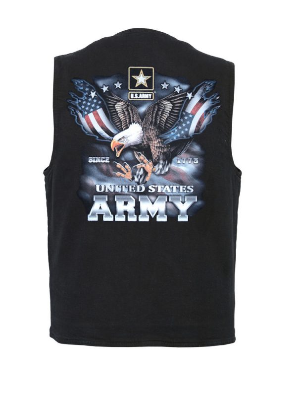 Denim vest with U. S. Army patriotic design