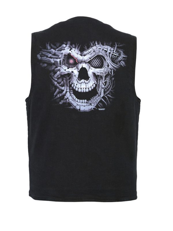 mens cyborg denim designer vest