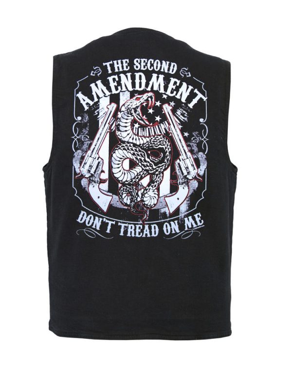 mens second amendment denim designer vest