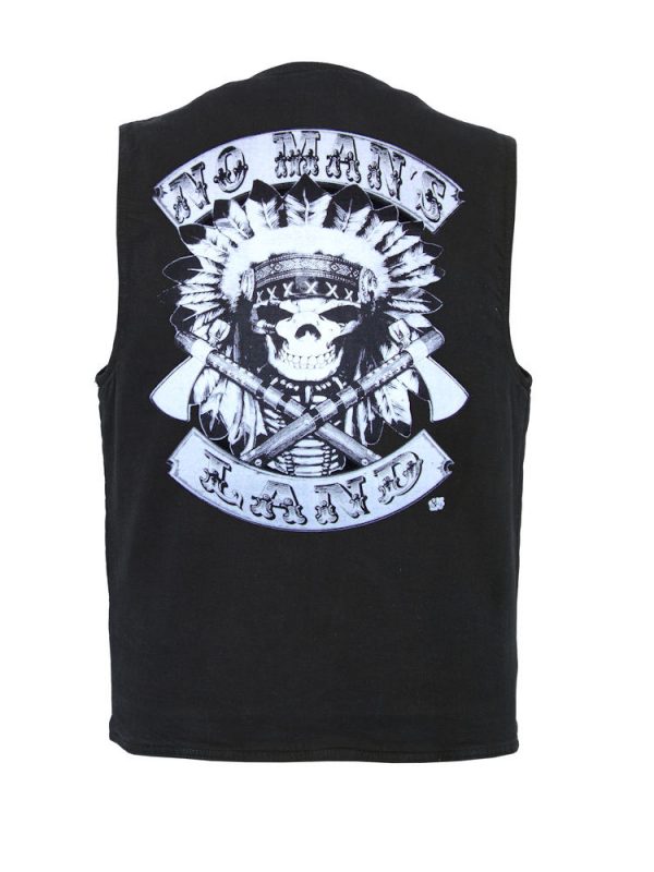 mens no mans land denim designer vest