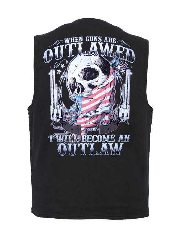 mens outlawed designer denim vest