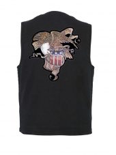 mens denim vest with eagle est 1776 patch
