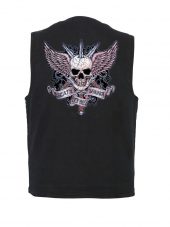 mens denim vest with death before dishonor patch
