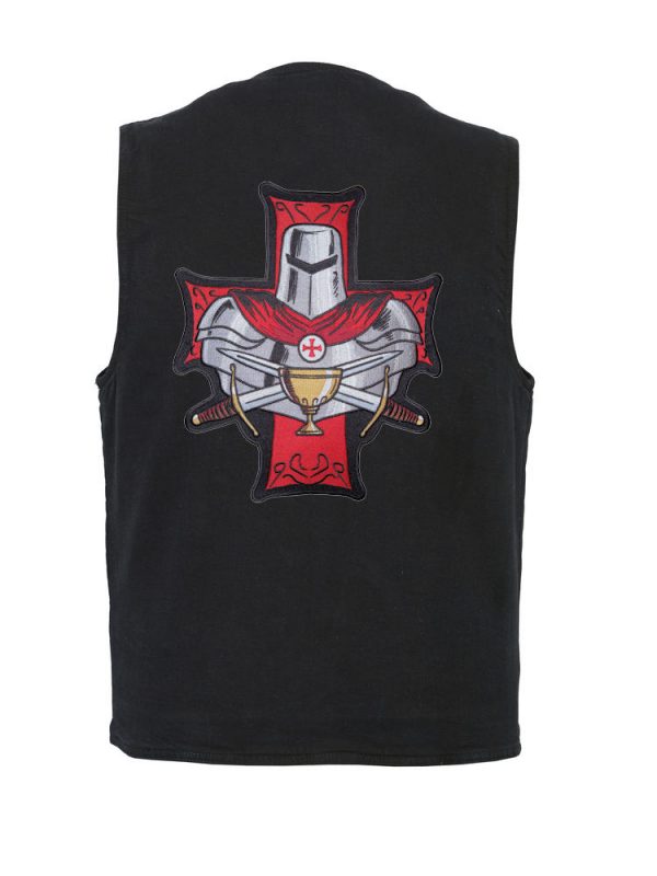 Denim vest with Templar Knight patch