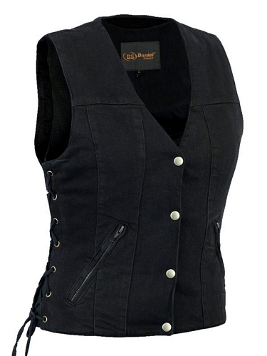 womens denim vest with front snaps 