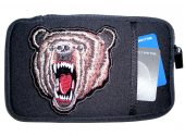 Mens phone case with angry bear patch design