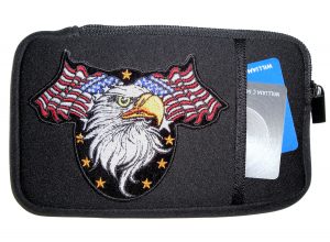 Mens phone case with patriotic eagle patch design