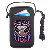 Ladies cell phone case with lady rider patch design