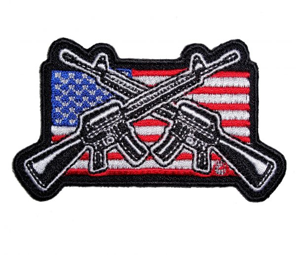 patriotic crossed rifles biker patch