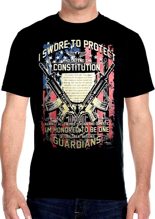 mens constitution black biker t-shirt 