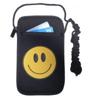 ladies cell phone holder with yellow smiley face design