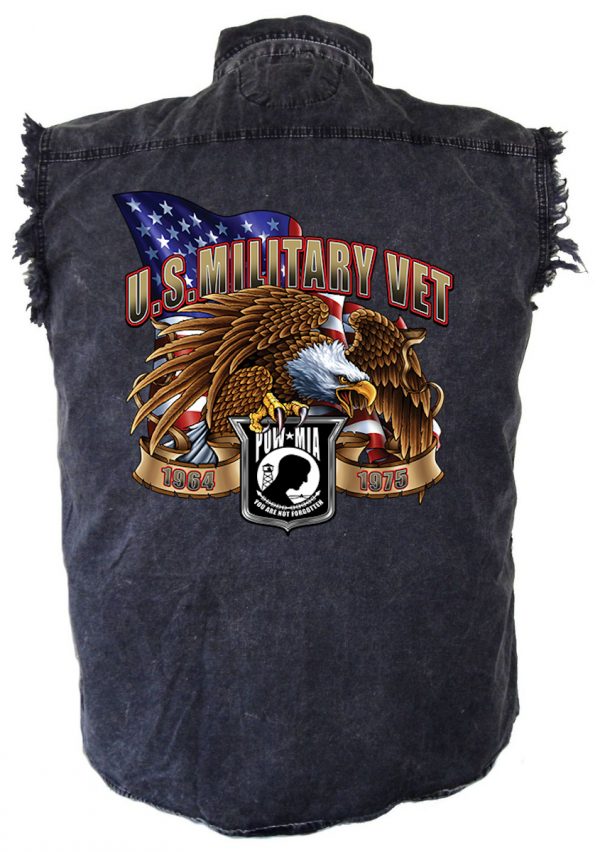 US military Vet denim biker shirt