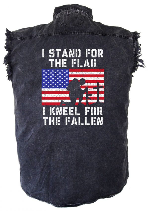 Stand for the fallen denim biker shirt