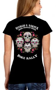 Ladies Sturgis Psychedelic Skulls Shirt