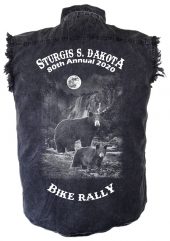 Sturgis Biker Denim Biker Shirt Wild Bars