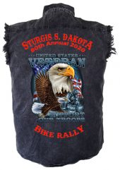 Sturgis Bald Eagle Denim Biker Shirt