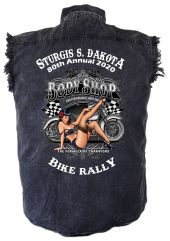 Sturgis Sexy Pin-Up Babe Denim Biker Shirt