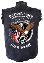 Mens Daytona Beach Bike Week Pow Mia Eagle Shirt