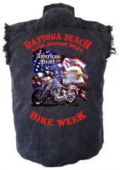 Daytona Beach Bike Week 2021 Proud To Be An American Men's Biker Shirt