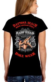 Daytona 2021 Bike Week Retro Pin-Up Girl Ladies Tee Shirt