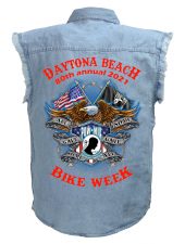 Daytona Bike Week 2021 American Eagle Men's Denim Biker Shirt
