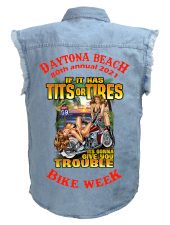 Daytona Bike Week 2021 Biker Babes Men's Denim Biker Shirt