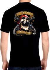 mens skull cross guns biker t-shirts