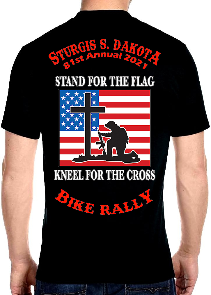 Mens Sturgis Bike Rally 2021 Stand For The Flag Crew Neck Tee Shirt