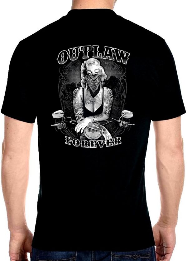 men's Marilyn Monroe outlaw biker t-shirt