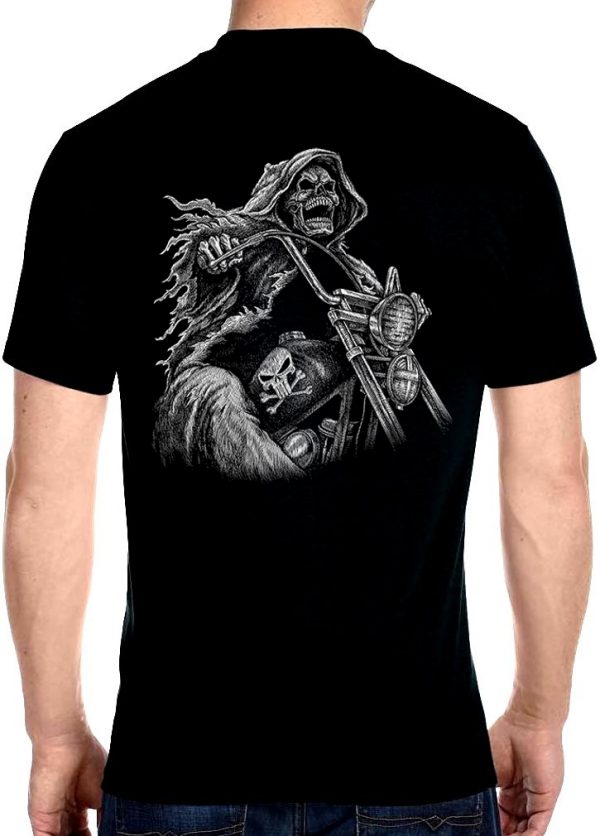 men's grim reaper rider biker t-shirt