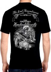 mens original homeland security skeleton biker dude biker t-shirt